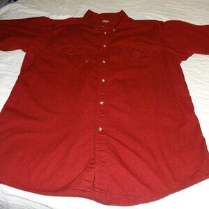 R&R Men's Outdoors XXL button up short sleeved shirt, burgundy red, $25.00